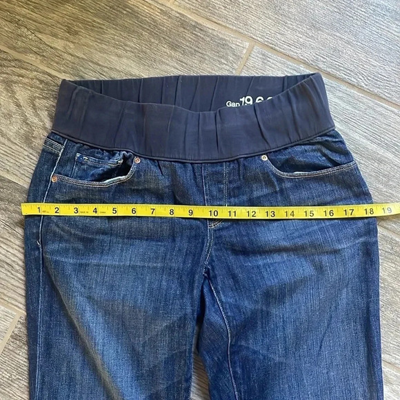 Gap 1969 demi panel sexy boot jeans Maternity size 6R Stretch Maternity - Picture 6 of 14